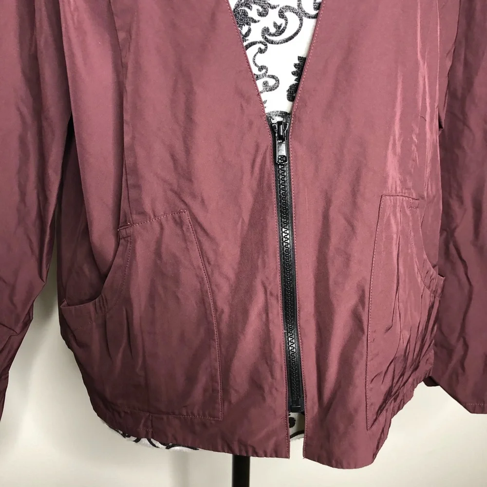 Babette Wine Color Deep V Jacket - Picture 3 of 8